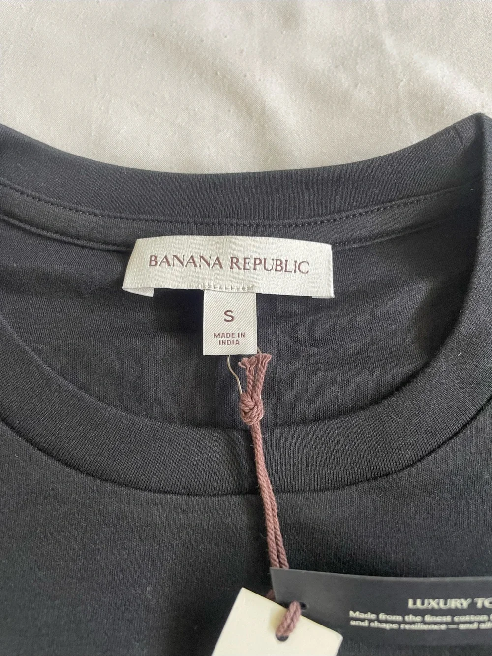 Banana Republic Black Long-Sleeve Crewneck Tee